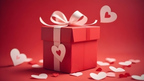 红色礼品盒礼物摄影图片